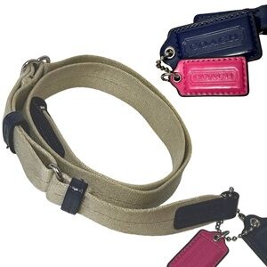 Authentic Coach Crossbody Strap and Two FOBs Patent Leather and Canvas